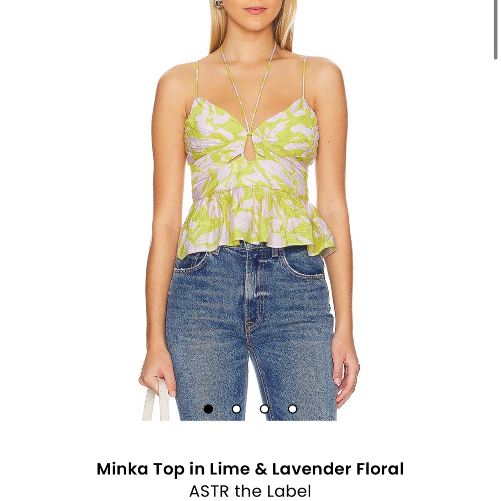 ASTR Yellow and Purple Halter top